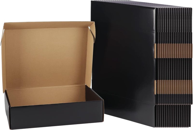 EXYGLO Shipping Cardboard Boxes for Small Business, Packing and Mailing, 12x9x3 - Pack of 20, Black - Image 1